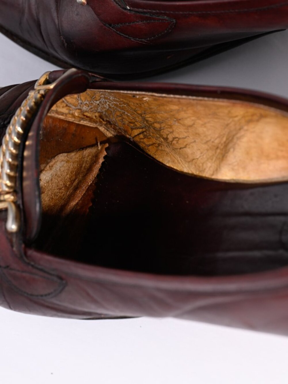 Vintage Gucci burgundy leather horsebit low-heel pumps with box size 7.5 - Picture 7 of 14